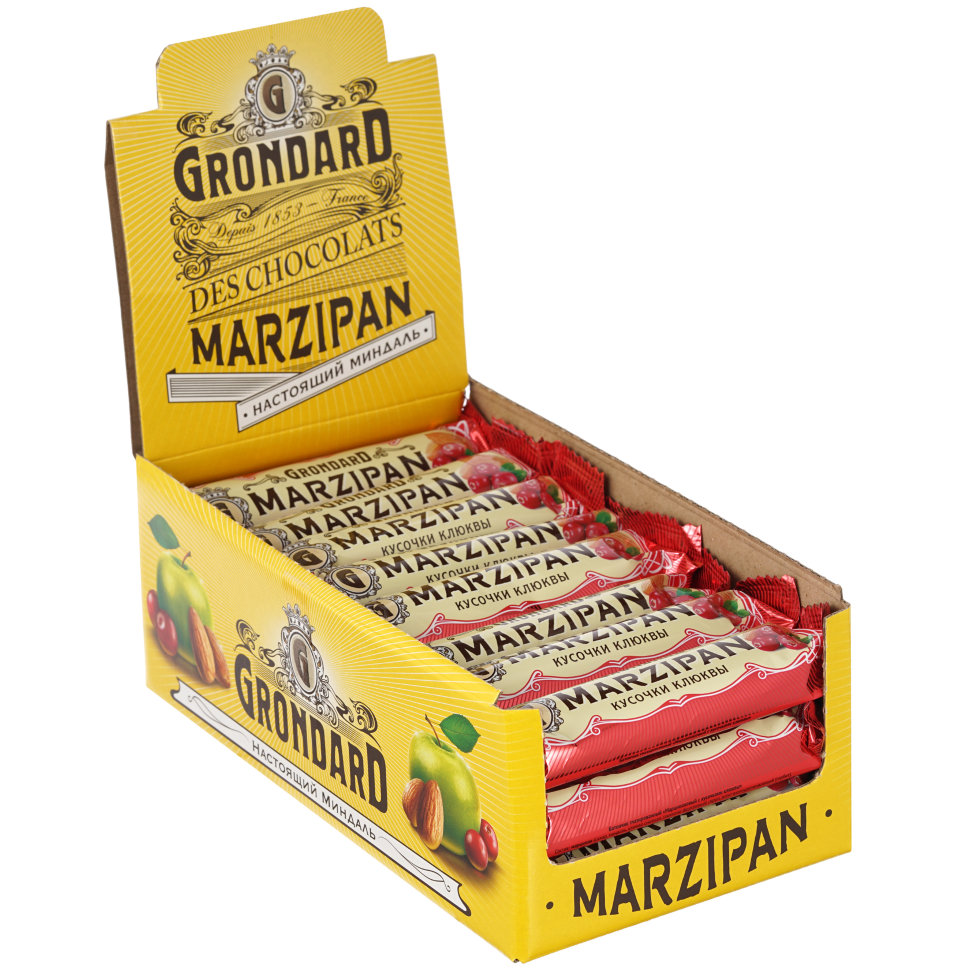  TM Grondard     (8415) Батончики глазированные Марципановые Клюква, (24шт по 50г)    в Всеволожске