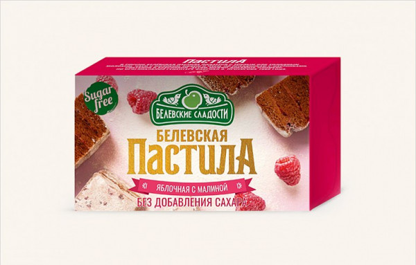 №2 Пастила  200г диетическая с МАЛИНОЙ, НОВЫЙ ФОРМАТ (4*50г)   в Всеволожске
