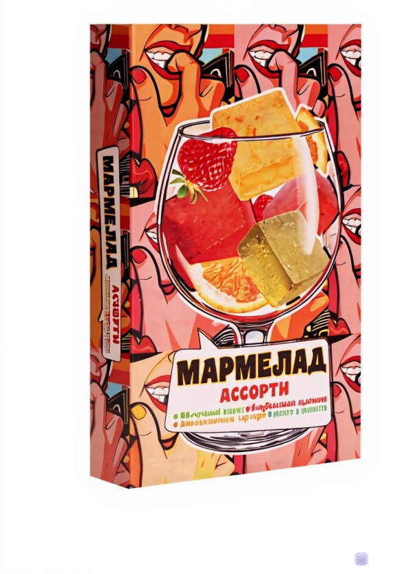 №2 Мармелад АлкоАссорти(яблочный виски, клубничный просекко, апельсиновый вермут, лайм текила) 110г в Всеволожске