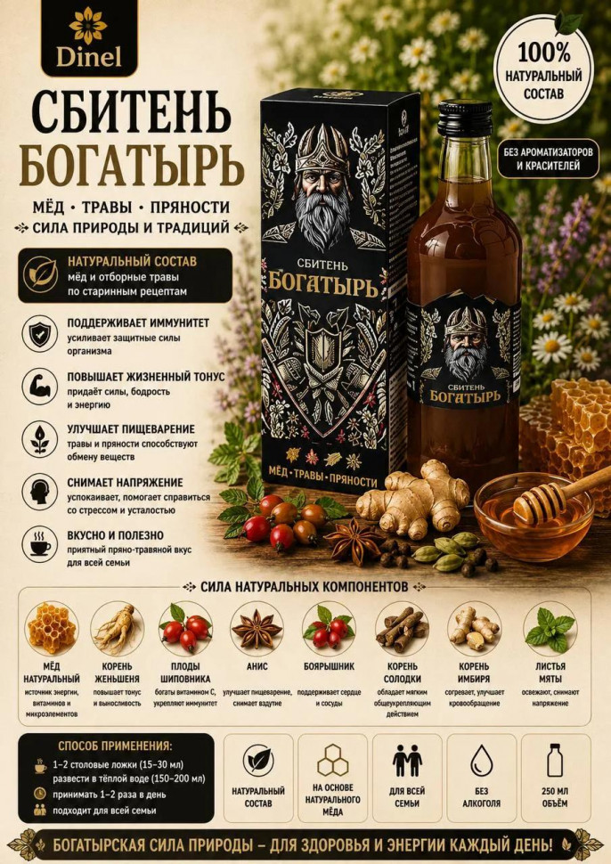  Сбитень Богатырь, 250мл  в Всеволожске