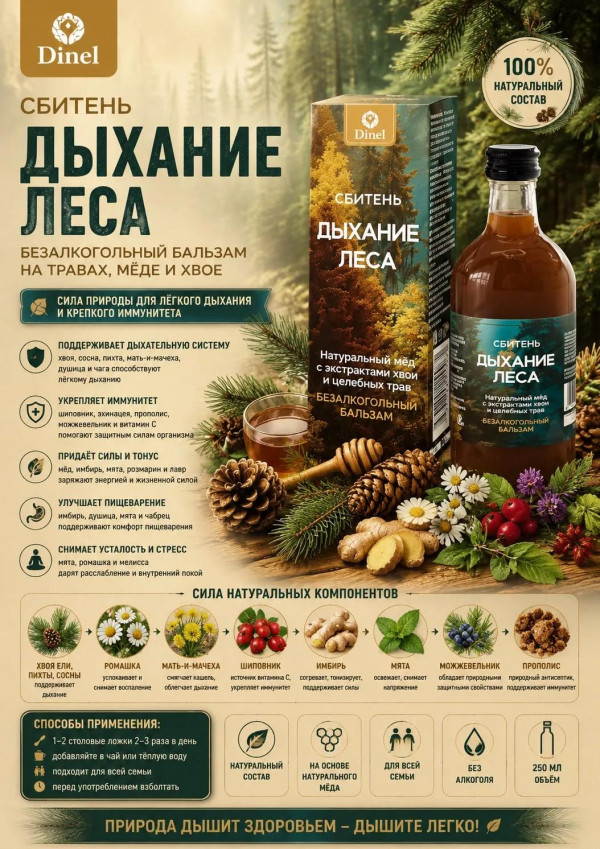 №2 Сбитень Дыхание леса, 250мл  в Всеволожске